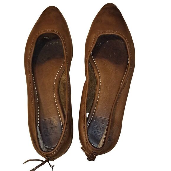Frye Company Regina Ballet Flats Women Sz 6 M Brown Leather Designer - Picture 5 of 9